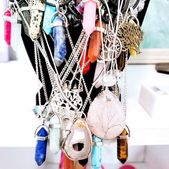 Sodalite Chakra Healing Pendant Necklace- Blue - Picture 5 of 6